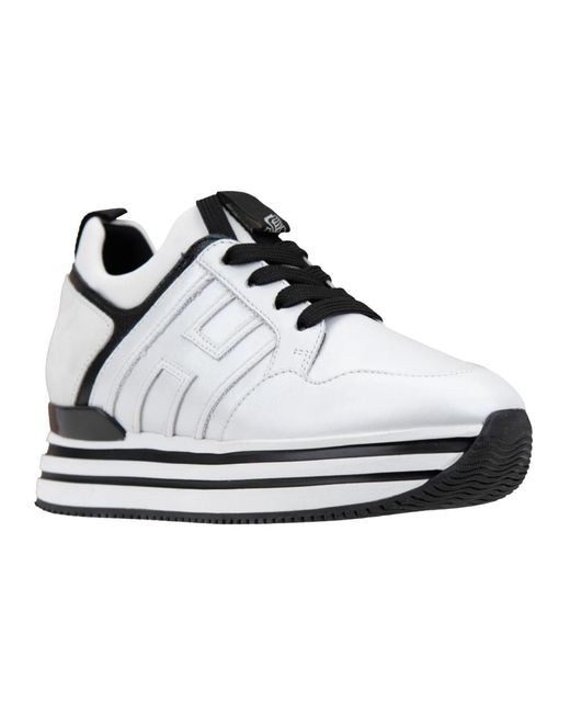 Hogan Schoenen ,Wit ,Suède Leren Sneakers Met Suède Inzetstukken in het White