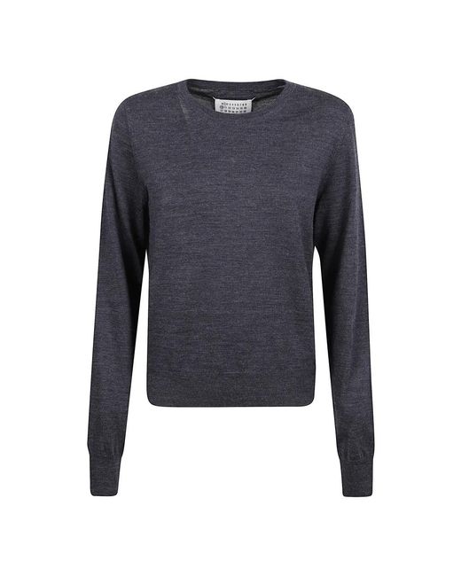 Maison Margiela Blue Round-Neck Knitwear