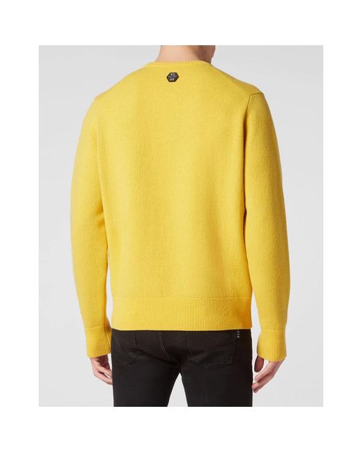 Philipp Plein Pullover Rundhals Love in Yellow für Herren