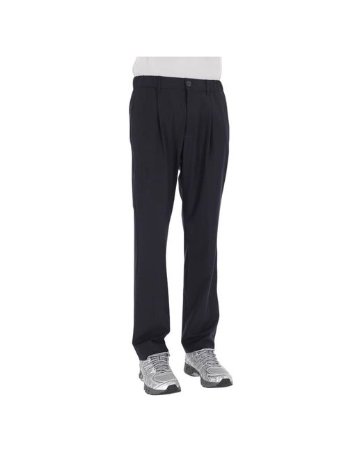 Herno Blue Straight Trousers for men