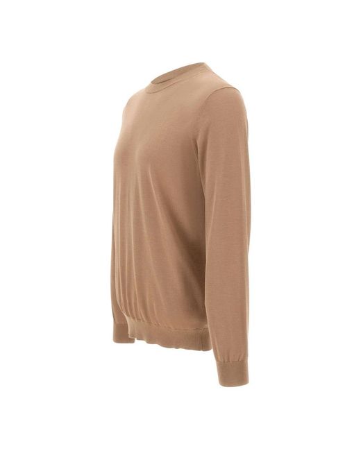Kangra Brown Round-Neck Knitwear for men