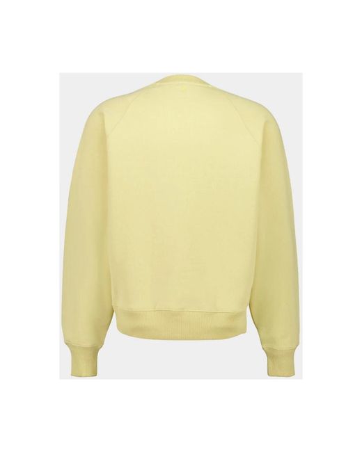 AMI Hoodies & Sweatvesten ,Geel ,Katoen Petit Ami De Coeur Embossed Sweatshirt in het Yellow voor heren