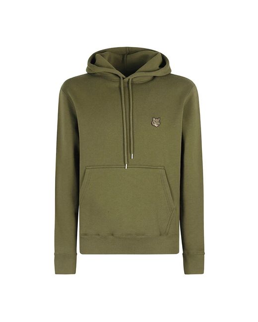 Maison Kitsuné Fuchskopf Patch Hoodie in Green für Herren