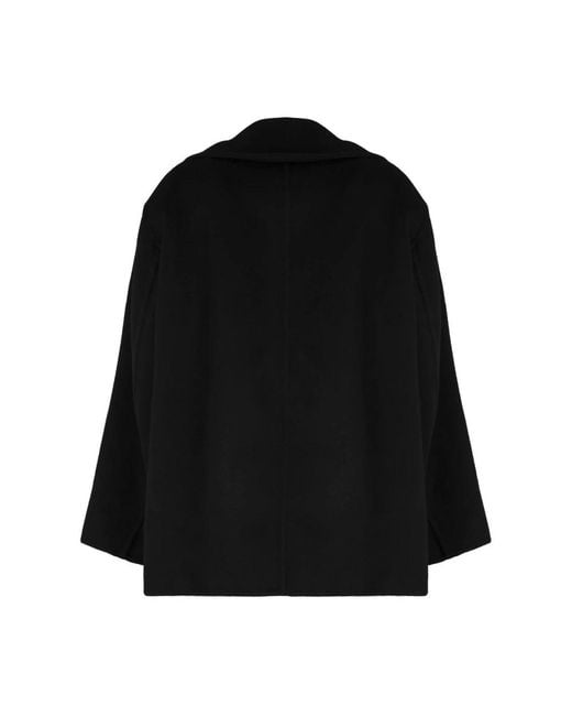 Saint Laurent Black Double-Breasted Coats