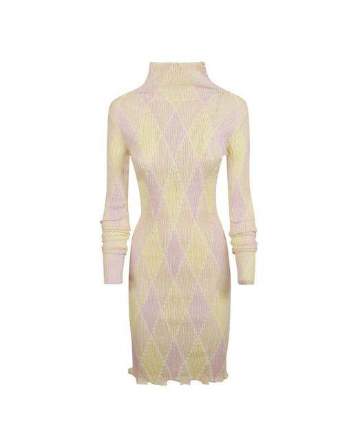 Burberry Natural Knitted Dresses