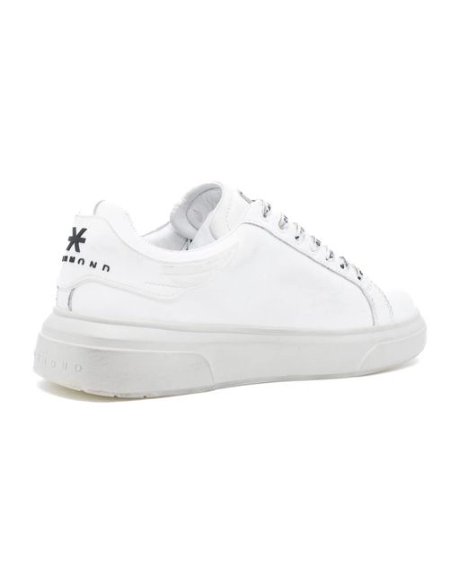 John Richmond White Weiße sneakers mit strass-detail