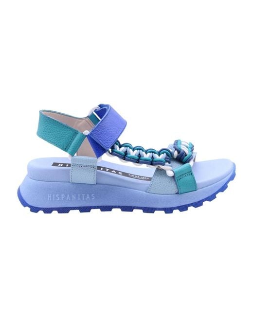 Hispanitas Blue Flat Sandals