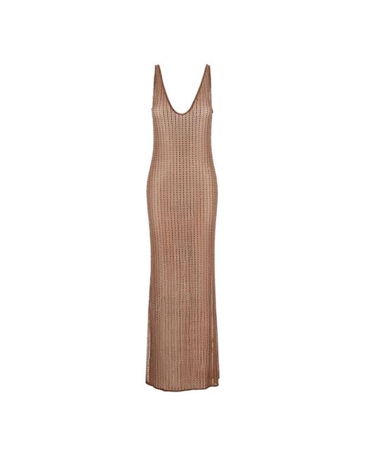 VENUJA Kleedjes ,Bruin ,Malibu Maxi Jurk in het Brown
