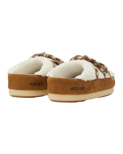 Moon Boot Schoenen ,Bruin ,Suède Evx Shearling Mule in het White