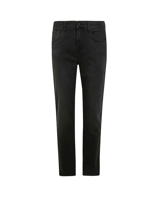 7 For All Mankind Black Slim-Fit Jeans for men