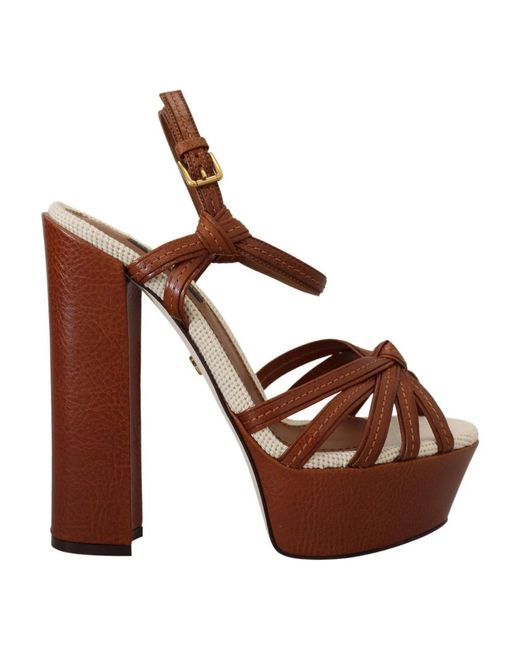 Dolce & Gabbana Brown High Heel Sandals