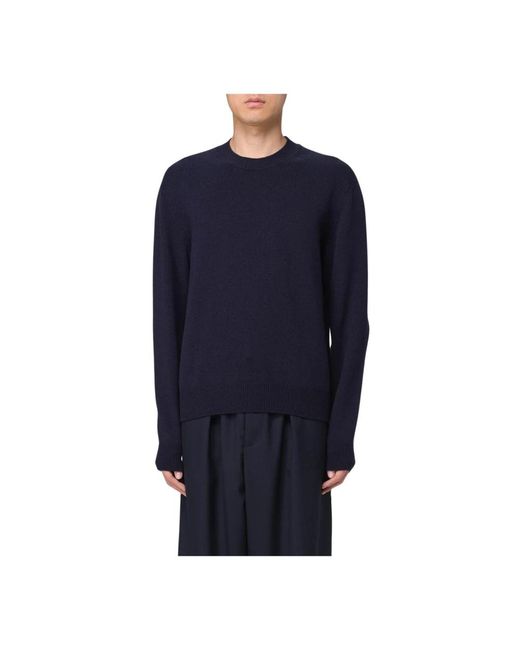 Bottega Veneta Merino Wollen Trui Met Ronde Hals in het Blue voor heren