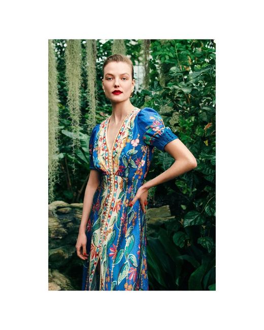 Midi Dresses di Saloni in Blue