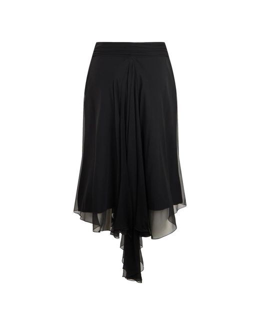 Alberta Ferretti Black Midi Skirts