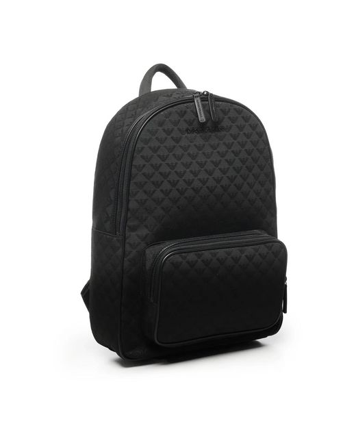 Emporio Armani Black Nylon Backpack for men