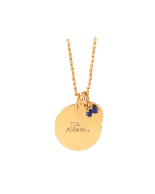 Alchemist Accessoires ,Geel ,Double Coin Necklace in het Metallic