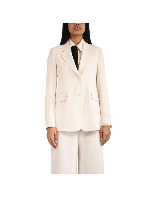 Max Mara Jassen ,Wit ,Polyester Blazer in het Natural
