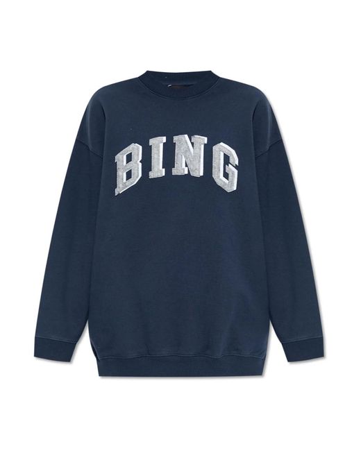 Anine Bing Blue 'tyler' sweatshirt mit logo