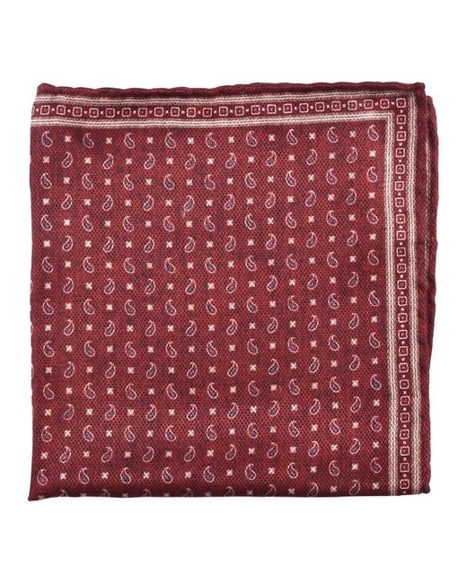 Brunello Cucinelli Reversible Zijden Pochet in het Red voor heren