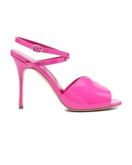 Manolo Blahnik High Heel Sandals in het Pink