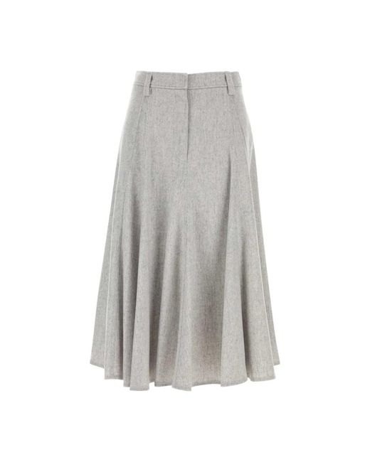 Brunello Cucinelli Gray Midi Skirts