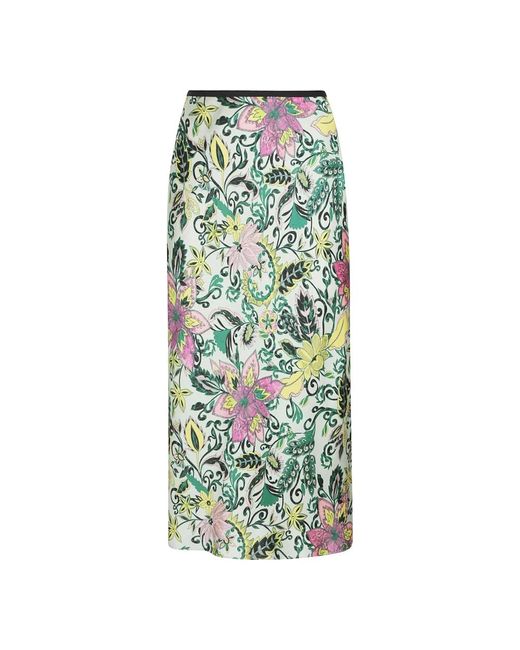 Falda larga con estampado floral y cintura elástica Diane von Furstenberg de color Green