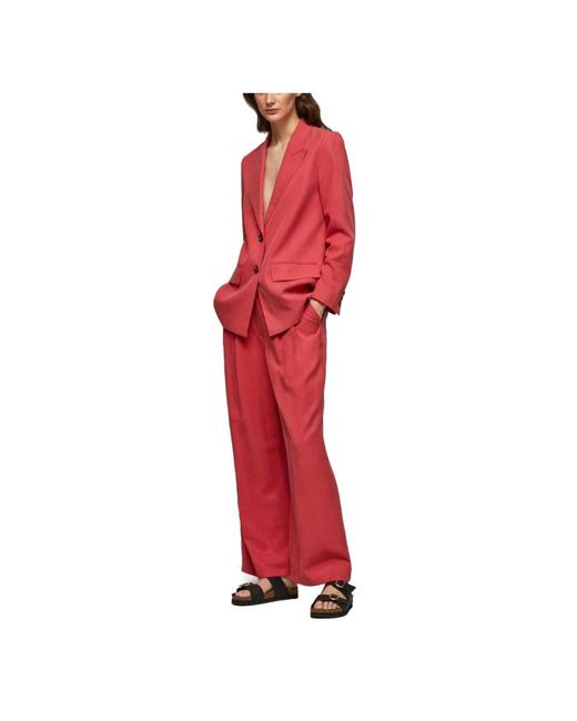Pepe Jeans Red Wide Trousers