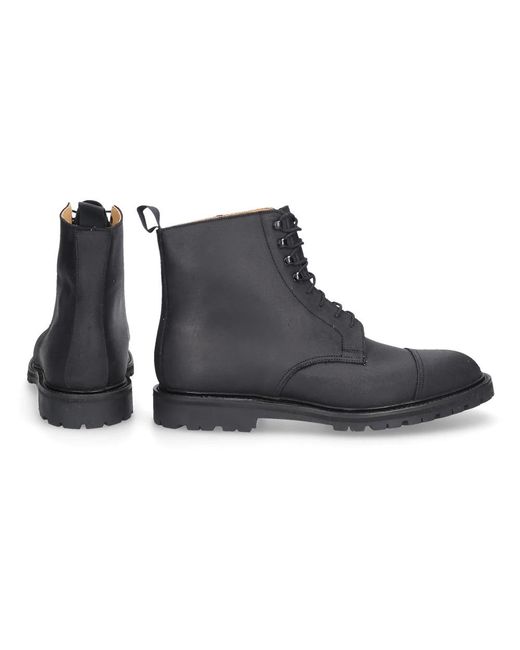 Crockett and Jones Black Lace-Up Boots for men