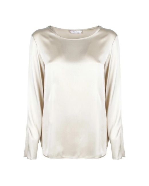Max Mara White Long Sleeve T-Shirts