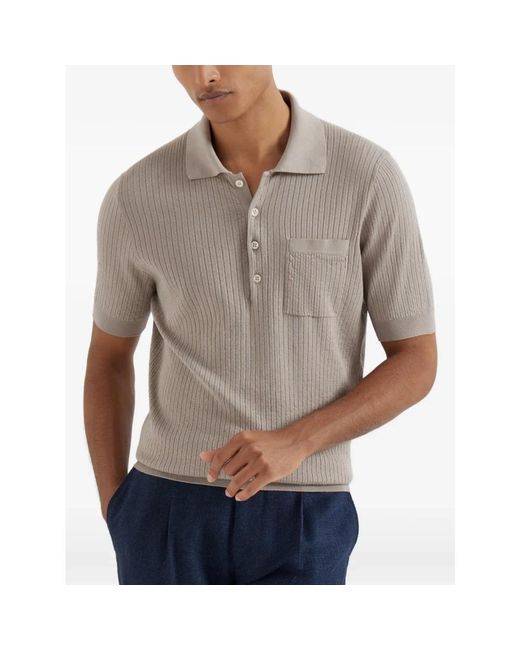 Brunello Cucinelli Gray Polo Shirts for men