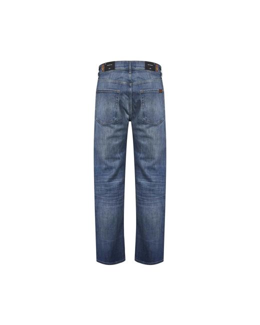 7 For All Mankind Blue Straight Jeans for men