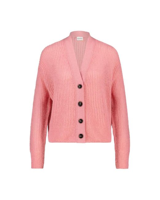 Closed V-Hals Vest in het Pink