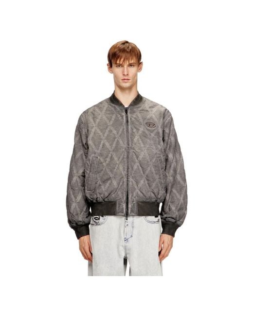 DIESEL Gray Bomber Jackets for men