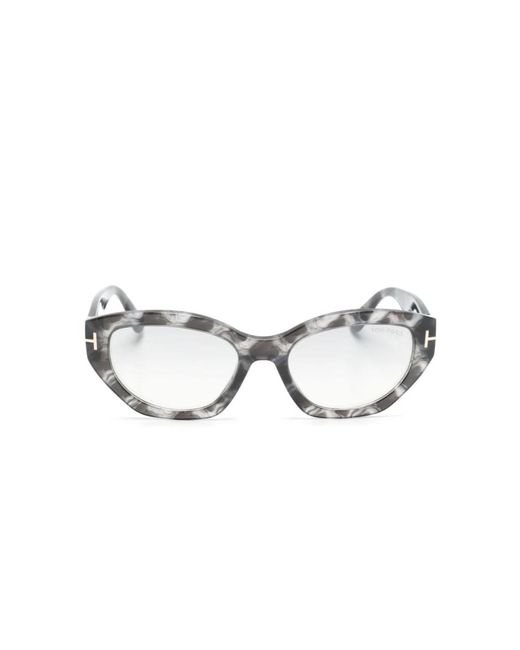 Tom Ford Metallic Schwarze sonnenbrille mit zubehör