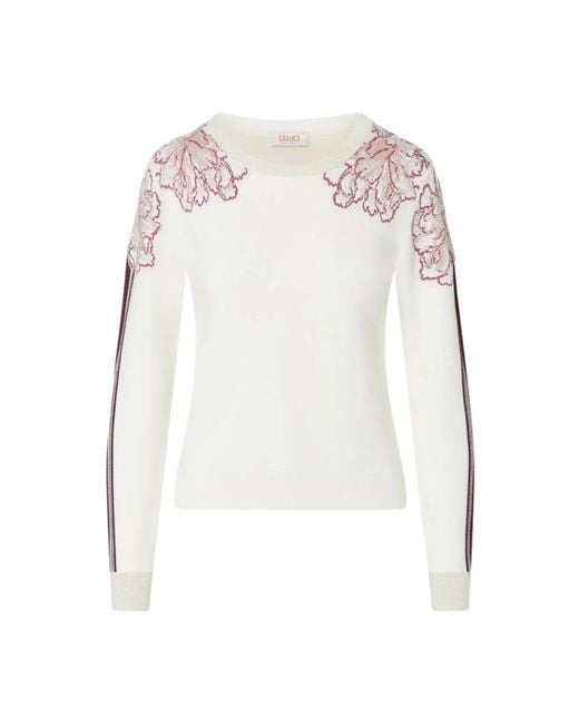Liu Jo White Round-Neck Knitwear