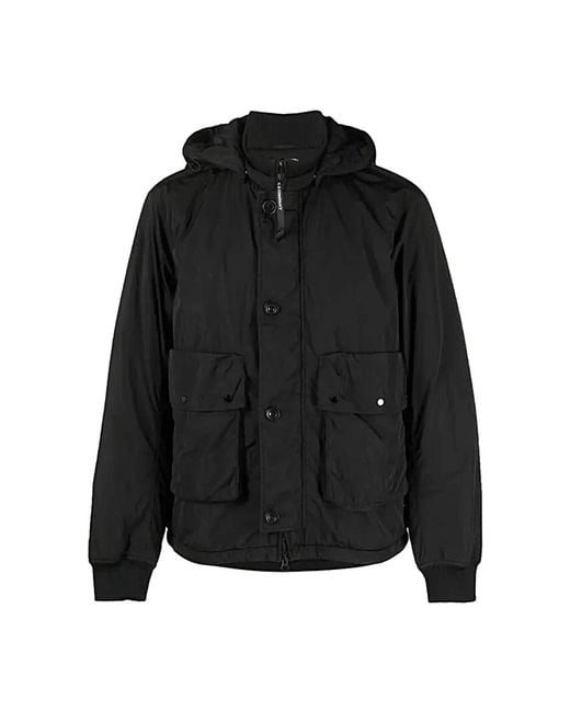 C P Company Black Winter Jackets for men