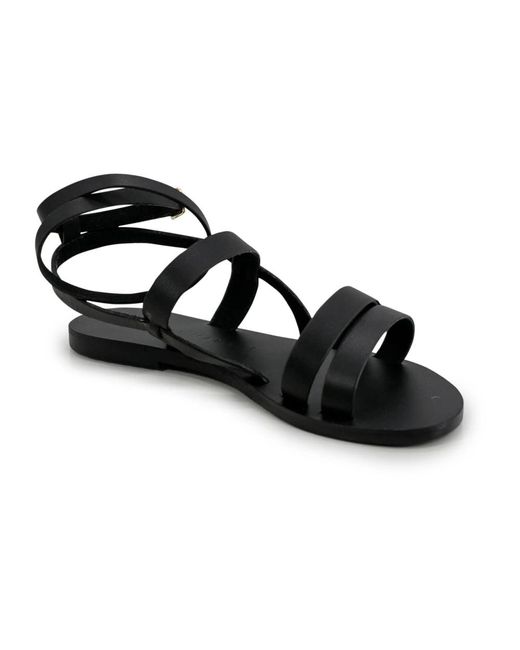 Manebí Black Flat Sandals