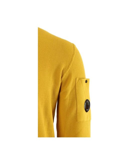 C P Company Yellow Round-Neck Knitwear for men
