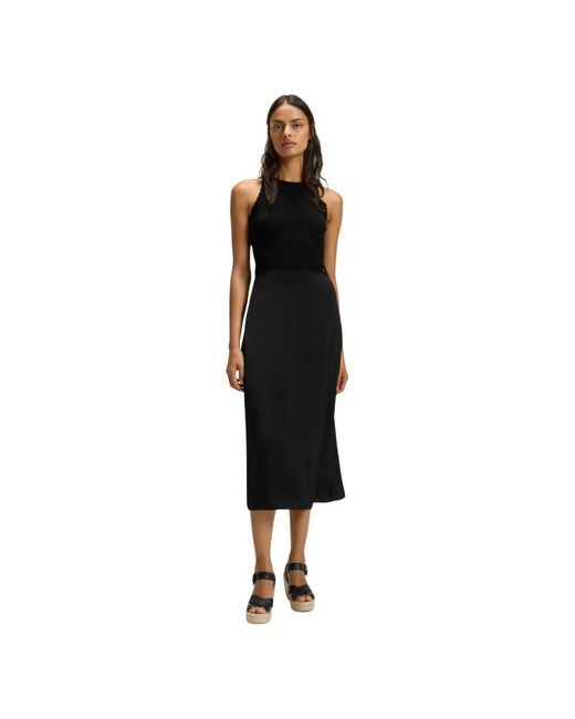Boss Kleedjes ,Zwart ,Elegante Mouwloze Jurk in het Black