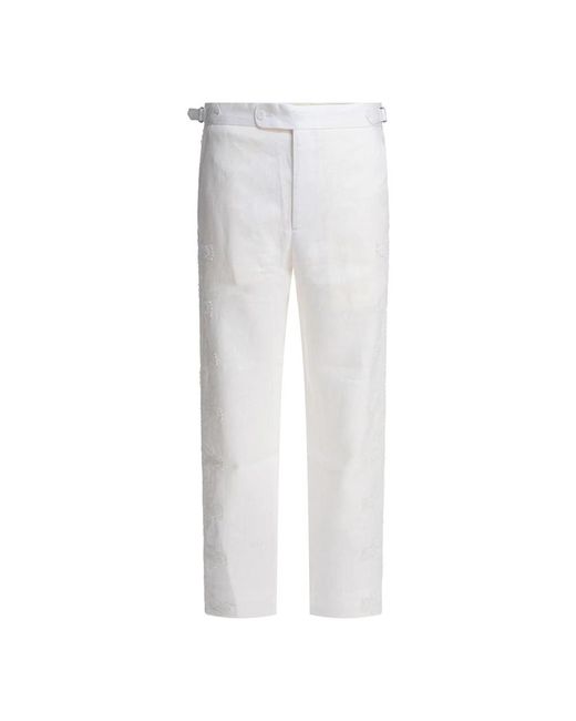 Straight Trousers di Bode in White da Uomo