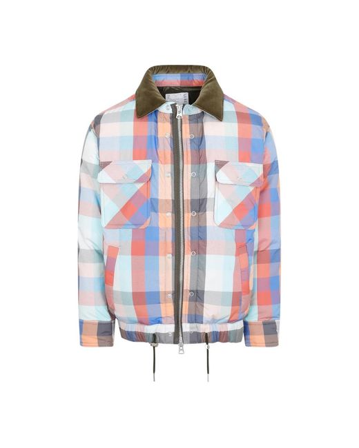 Sacai Jassen ,Veelkleurig ,Polyester Geruite Gewatteerde Blouson Jas in het Multicolor voor heren