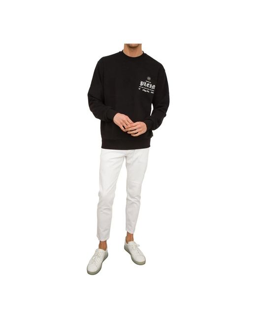 Philipp Plein Langarm schwarzer sweatshirt in Black für Herren