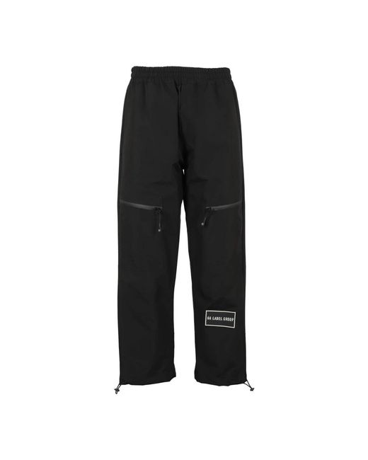 44 Label Group Black Straight Trousers for men