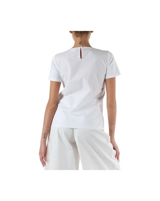 Sun 68 White Baumwoll-jersey und popeline t-shirt