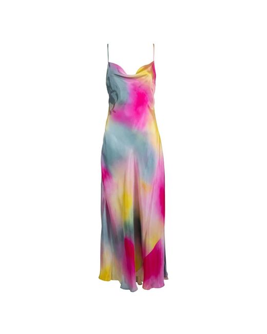 MSGM Kleedjes ,Veelkleurig Tye Dye Lange Jurk in het Pink