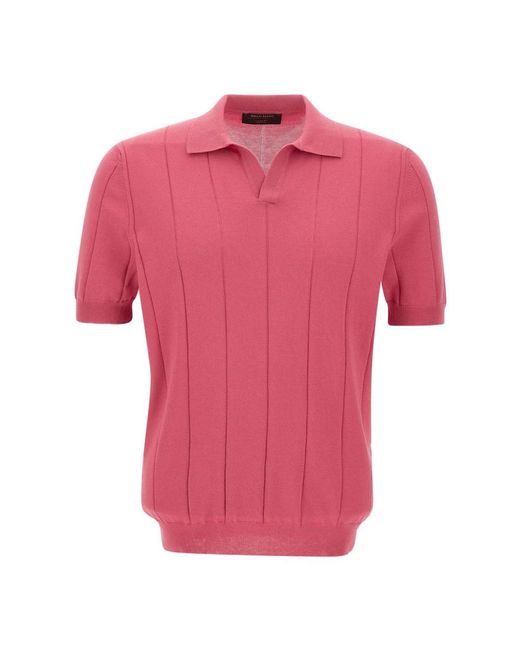Gran Sasso Pink Polo Shirts for men