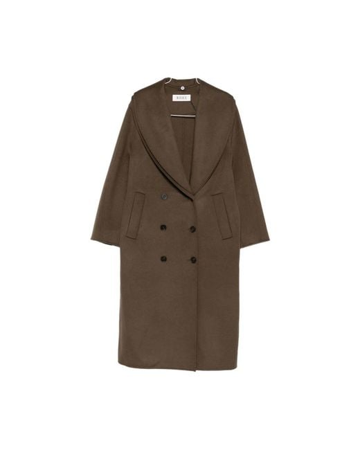 Double-Breasted Coats Rohe de color Brown