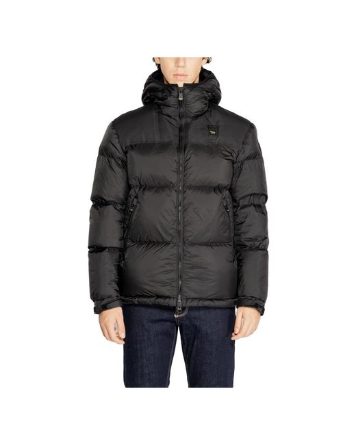 Blauer Jassen ,Zwart ,Polyester Zwarte Hoodie Met Rits Voor Mannen in het Black voor heren