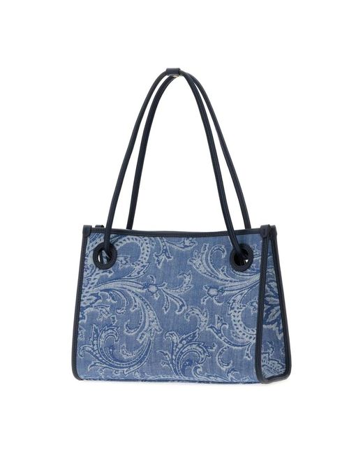 Etro Blue Tote Bags