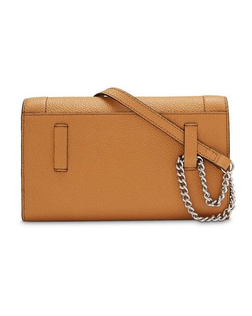 Lancel Brown Ninon Geldbörse Braun Kette Leder